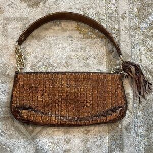 Elliott Lucca Bronze Metallic Woven Mini Bag
